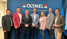 7 personnes qui ont participé à l'annonce de l'agrandissement de l'usine La Fernandière d'Olymel
