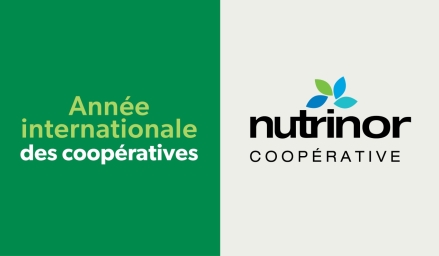 Année internationale des coopératives avec le logo de Nutrinor Coopérative