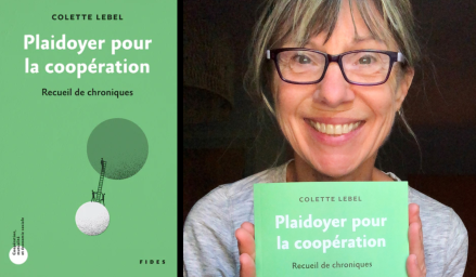 Couverture du livre de Colette Lebel et celle-ci avec son recueil de chroniques