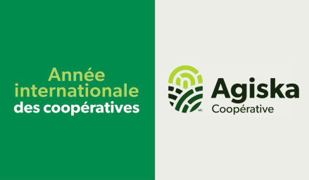 Année internationale des coopératives avec le logo d'Agiska Coopératove