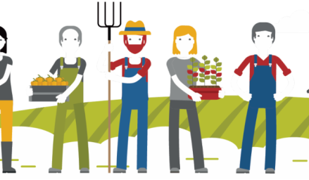 Image d'agriculteurs et d'agricultrices qui nous regardent