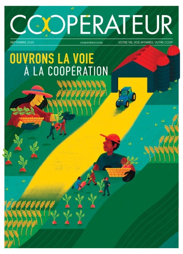 Couverture de septembre du Coopérateur, pour le dossier Ouvrons la voie à la coopération