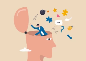 Illustration de quelqu'un faisant le tri dans sa tête