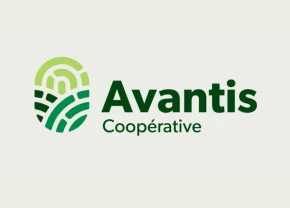Logo d'Avantis Coopérative sur fond gris