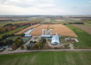 Paysage agricole vu de haut